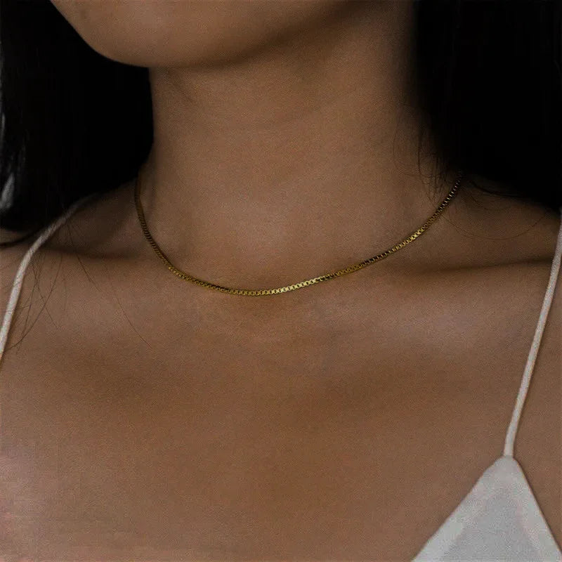 [Raffine]Danica Box Chain Gold Necklace