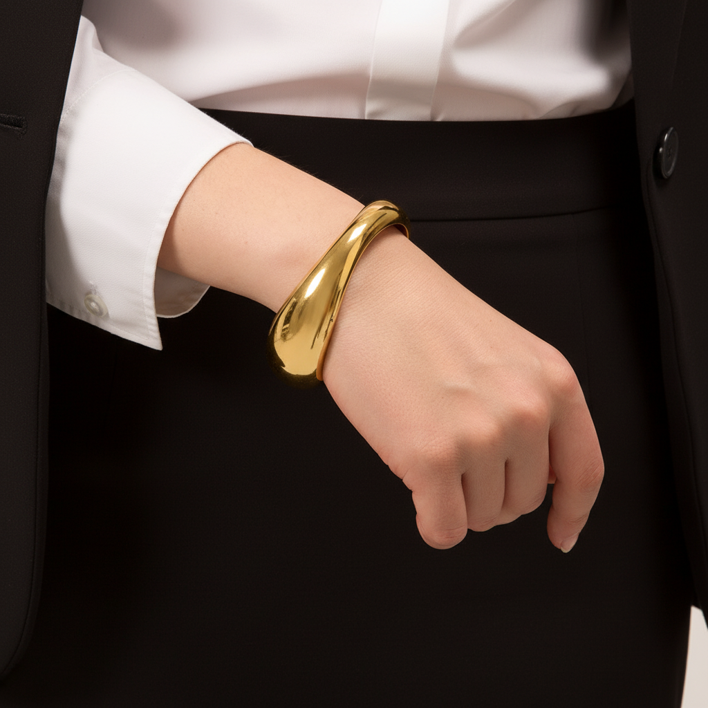 [Raffine]Jessa Sculpted Gold Bangle