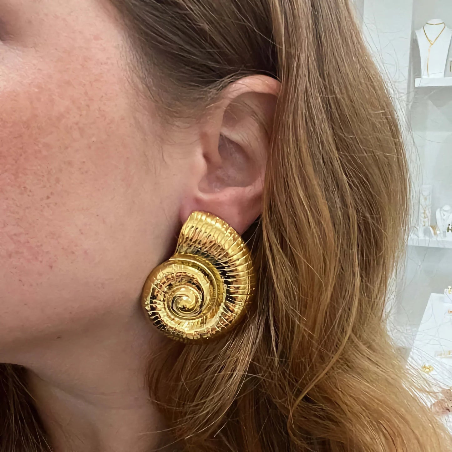[Raffine]Nauticia Gold Shell Earrings