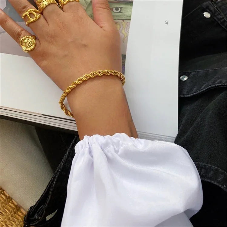 [Raffine]Gigi Rope Chain Gold Bracelet