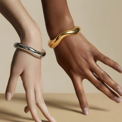 [Raffine]Zaria Asymmetrical Gold Bangle
