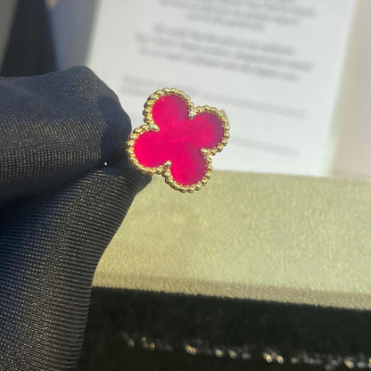 [Raffine]NEW CLOVER PINK ENAMEL RINGS