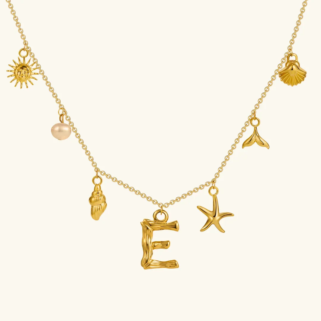[Raffine]Avaria Ocean Initial Necklace