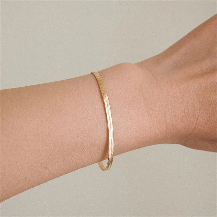 [Raffine]Vida Gold Herringbone Bracelet