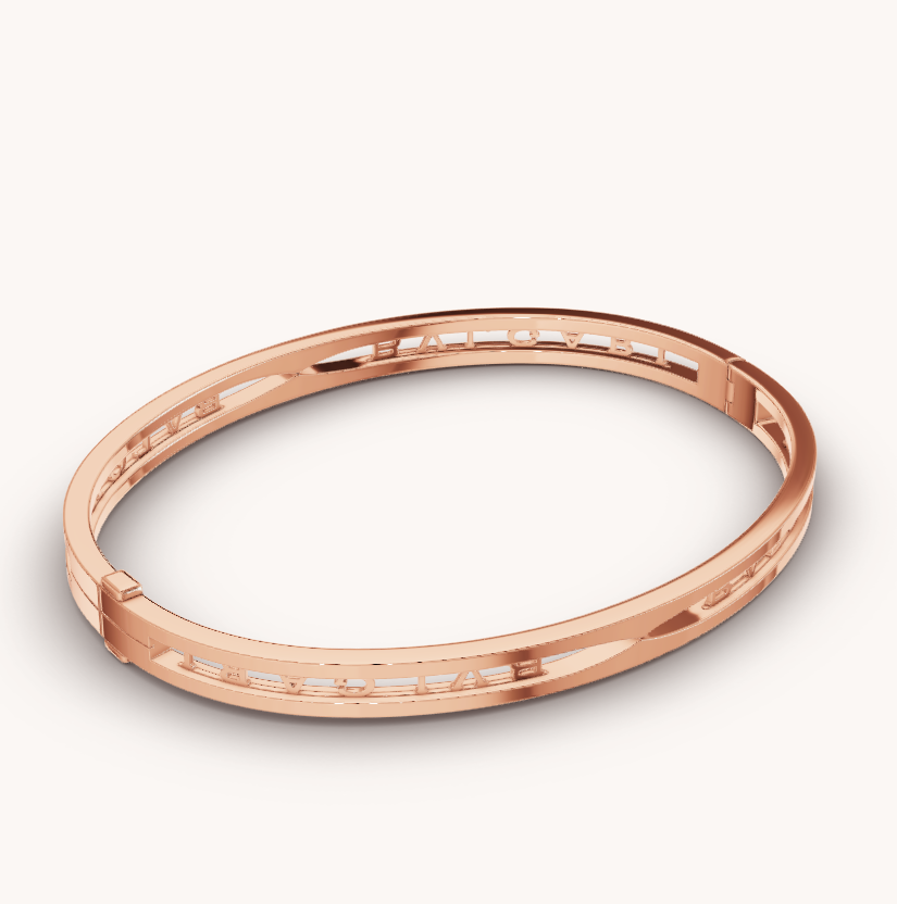 [Raffine]ZERO 1 SPIRAL LOGO PINK GOLD BRACELET