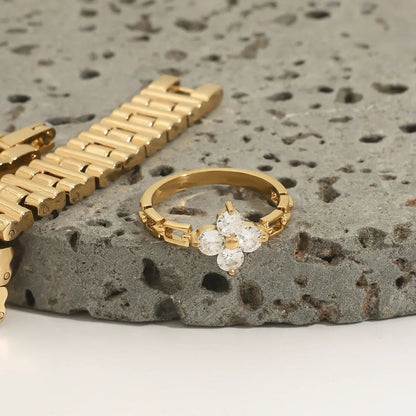 [Raffine]Clestine Diamond Petal Ring