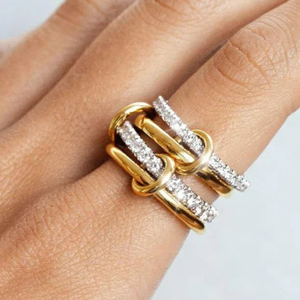 [Raffine]Juno Stacked Diamond Ring