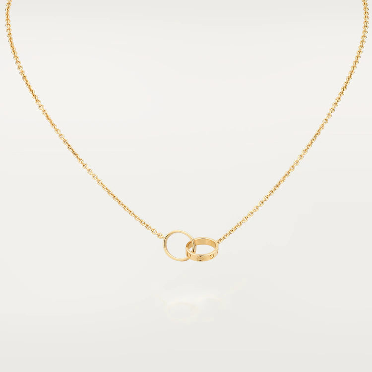[Raffine]COLLAR AMOR DOBLE ANILLO ORO