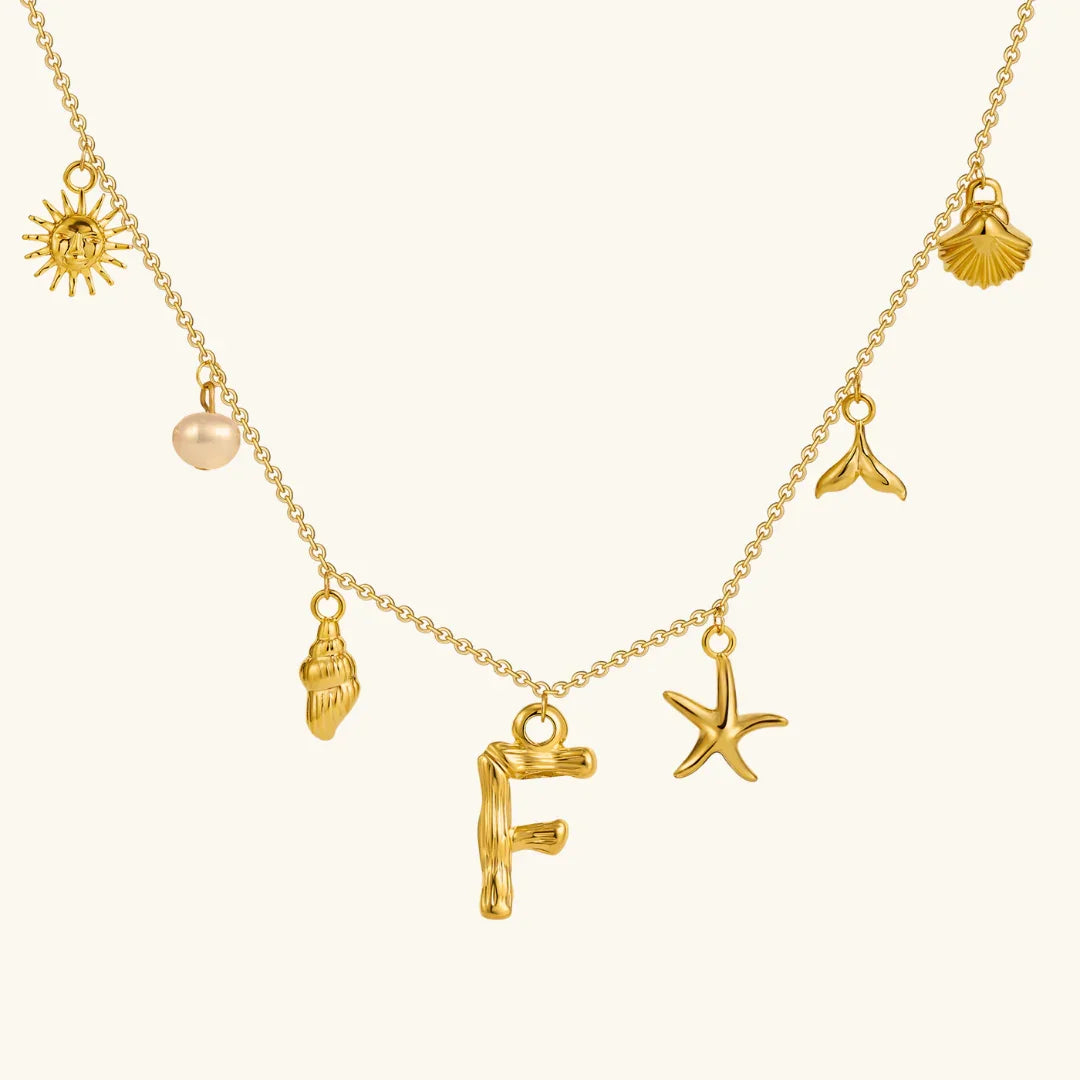 [Raffine]Avaria Ocean Initial Necklace