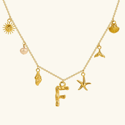 [Raffine]Avaria Ocean Initial Necklace