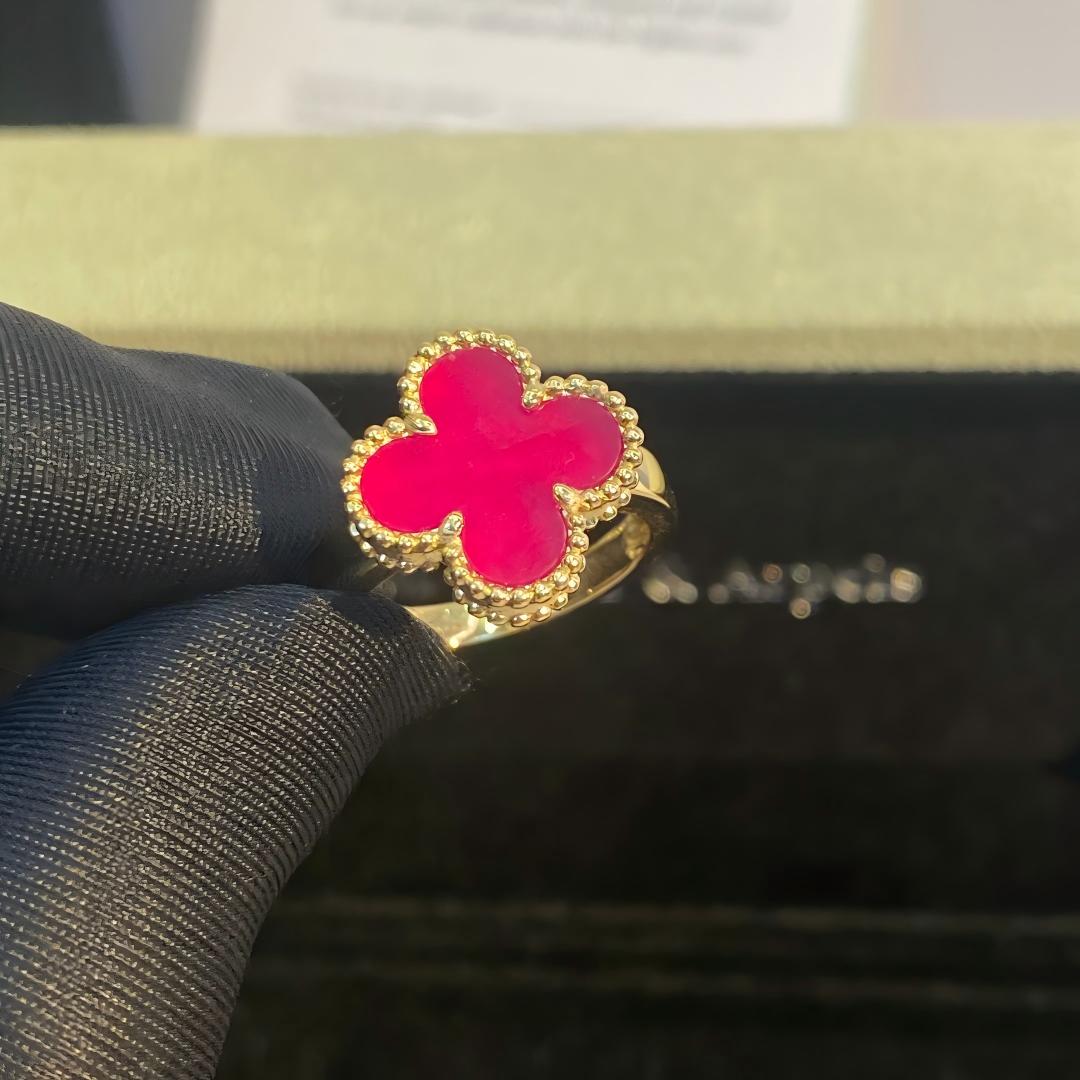 [Raffine]NEW CLOVER PINK ENAMEL RINGS