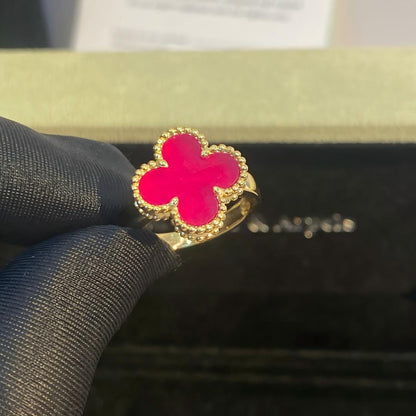 [Raffine]NEW CLOVER PINK ENAMEL RINGS