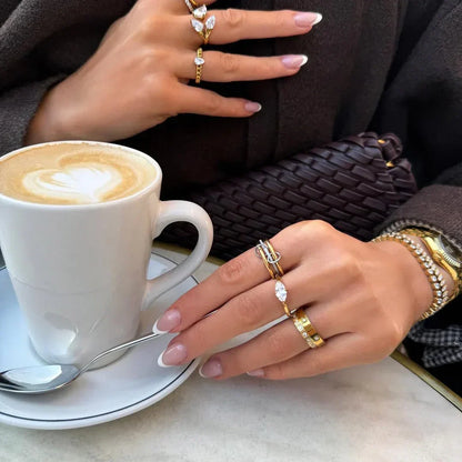 [Raffine]Chastity Diamond Ring Stack