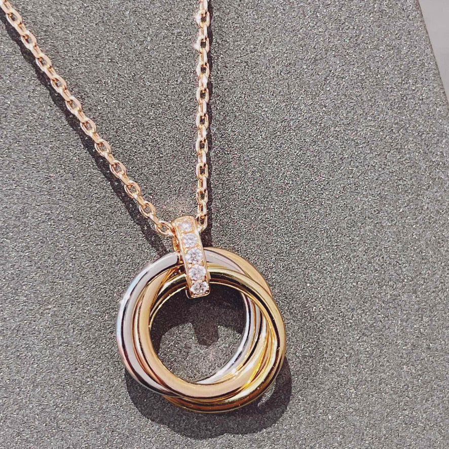 [Raffine]COLLAR TRINITY ORO DIAMANTES