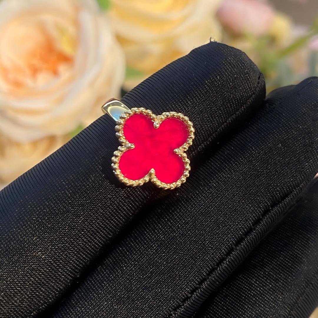 [Raffine]NEW CLOVER PINK ENAMEL RINGS