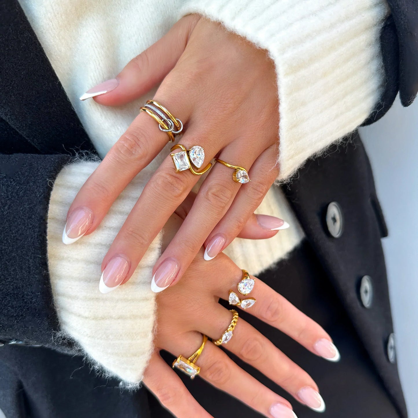[Raffine]Chastity Diamond Ring Stack