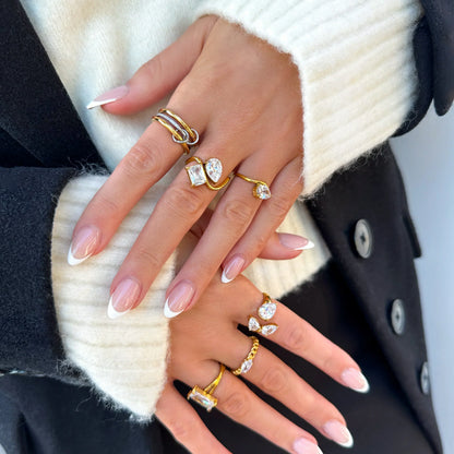 [Raffine]Chastity Diamond Ring Stack