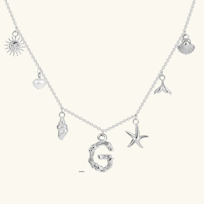[Raffine]Avaria Ocean Initial Necklace