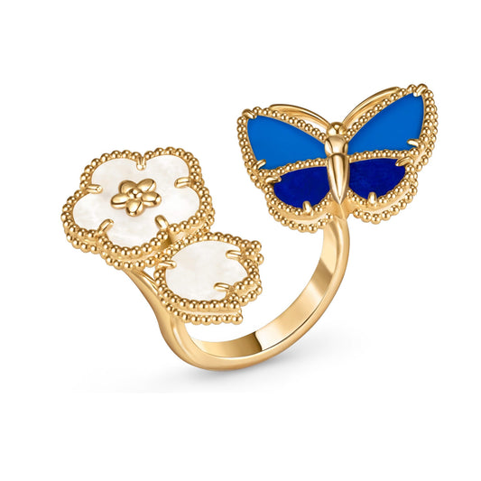 [Raffine]LUCKY SPRING BUTTERFLY OPEN-FACE RINGS