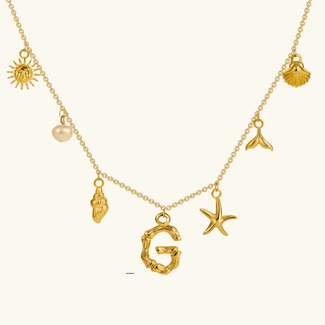 [Raffine]Avaria Ocean Initial Necklace