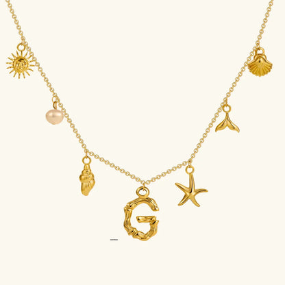 [Raffine]Avaria Ocean Initial Necklace