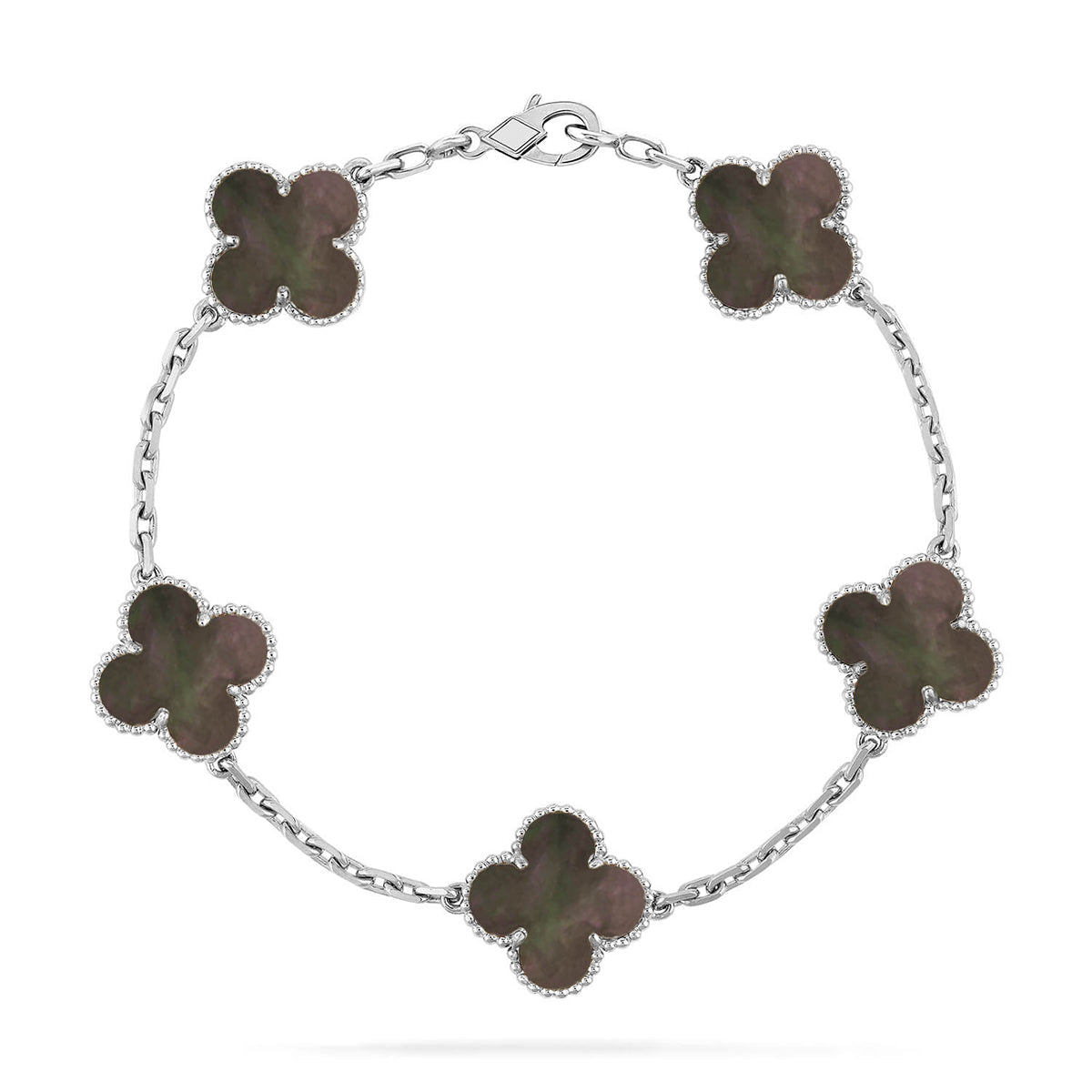 [Raffine] CLOVER 5 MOTIF GRAY MOP BRACELET COLLECTION