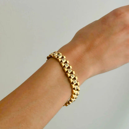 [Raffine]Gold Watchband Bracelet