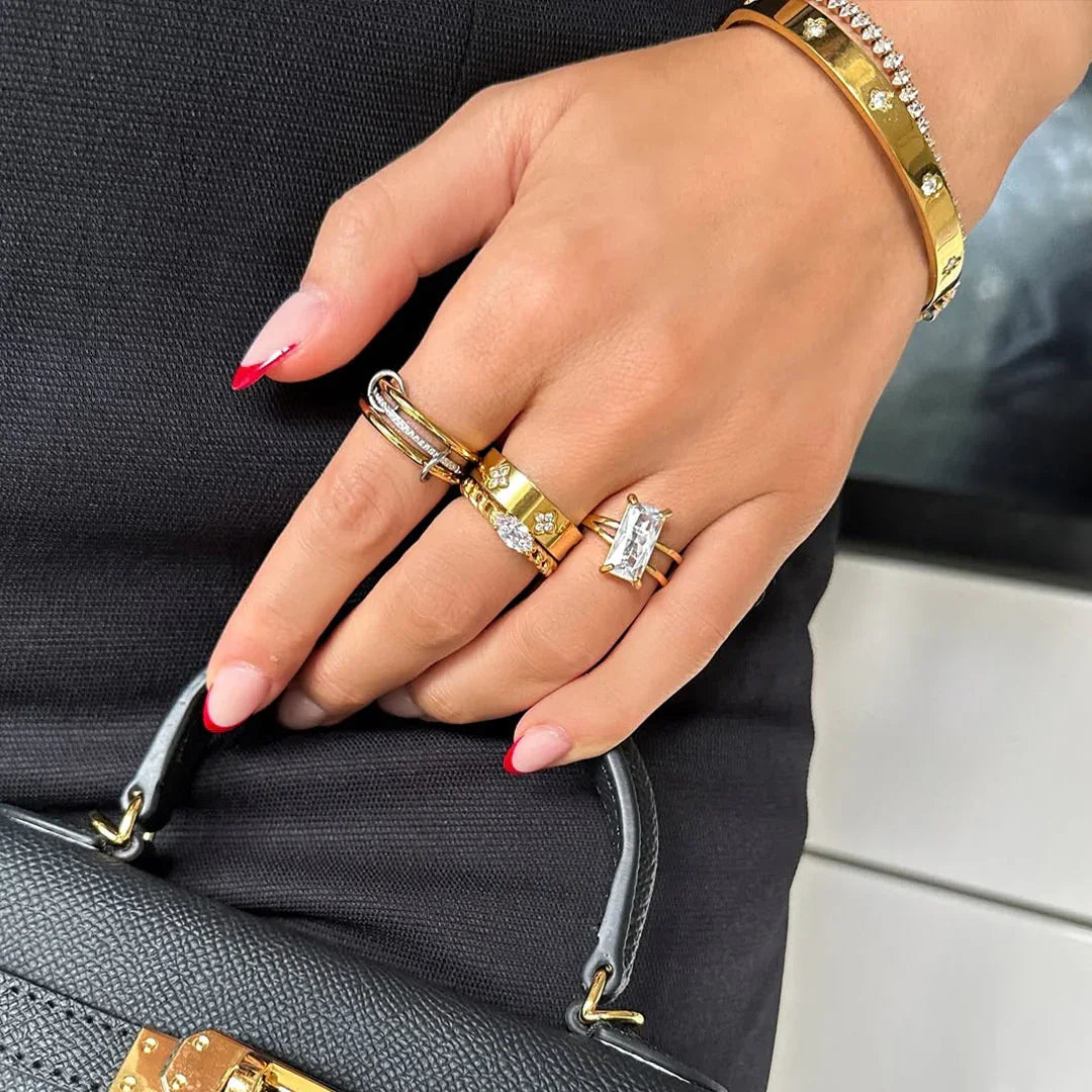 [Raffine]Chastity Diamond Ring Stack
