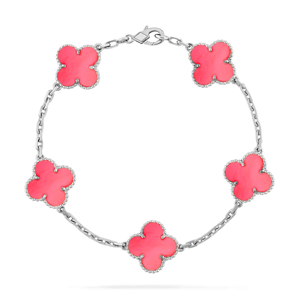 [Raffine] CLOVER 5 MOTIFS ROSA PERLMUTT ARMBAND KOLLEKTION