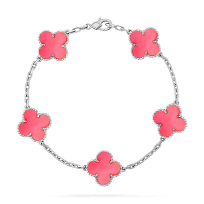 [Raffine] CLOVER 5 MOTIFS ROSA PERLMUTT ARMBAND KOLLEKTION