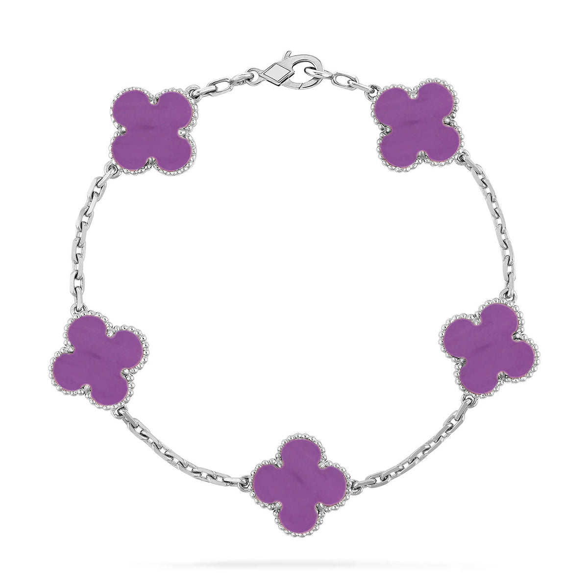 [Raffine] CLOVER 5 MOTIF VIOLET BRACELET COLLECTION