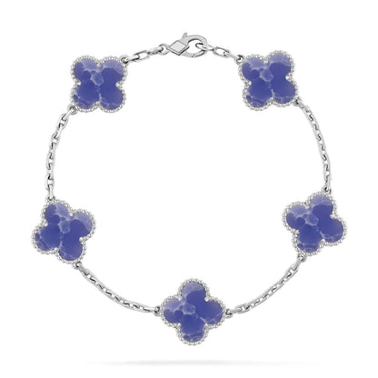 [Raffine] مجموعة سوار CLOVER 5 MOTIF BLUE VEINS