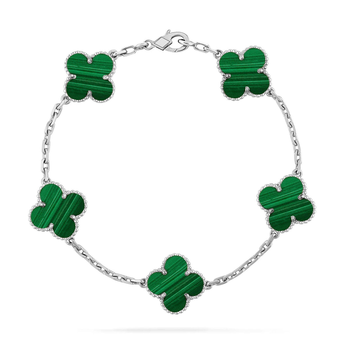 [Raffine] CLOVER 5 MOTIF MALACHITE BRACELET COLLECTION