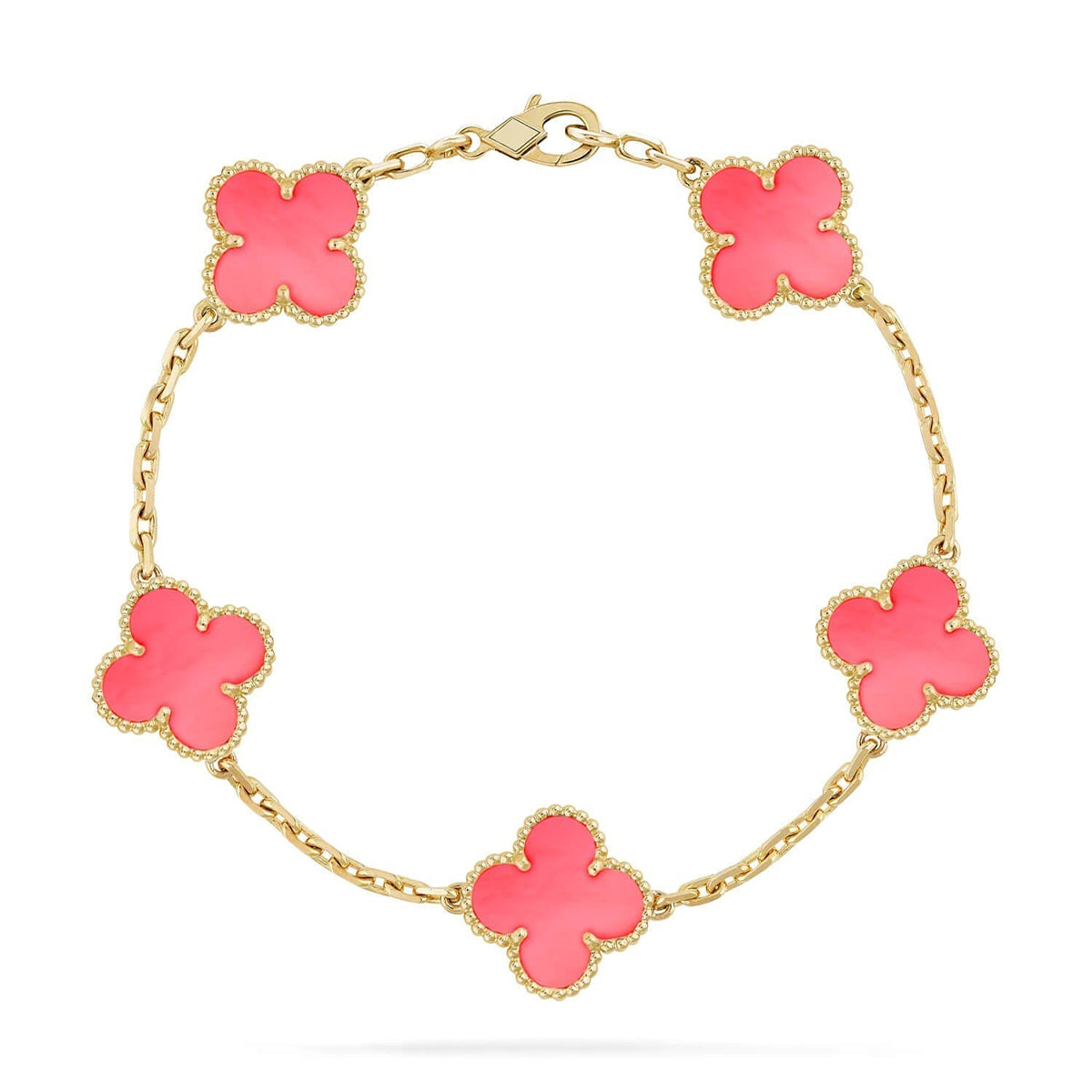 [Raffine] CLOVER 5 MOTIFS ROSA PERLMUTT ARMBAND KOLLEKTION