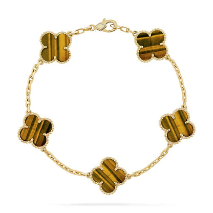 [Raffine] CLOVER 5 MOTIFS TIGER EYE ARMBAND KOLLEKTION