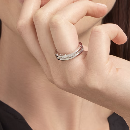 [Raffine]ZERO 1 ONE-BAND PAVED DIAMONDS ON THE SPIRAL RING