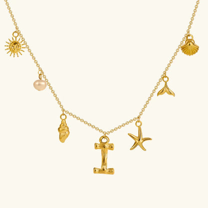 [Raffine]Avaria Ocean Initial Necklace