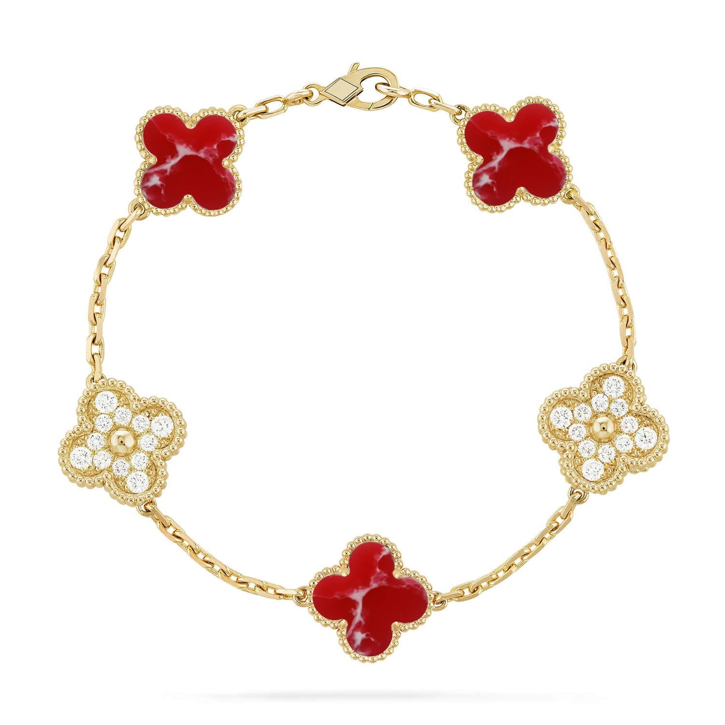 [Raffine]CLOVER 5 MOTIVE ROTES MUSTER ARMBAND KOLLEKTION