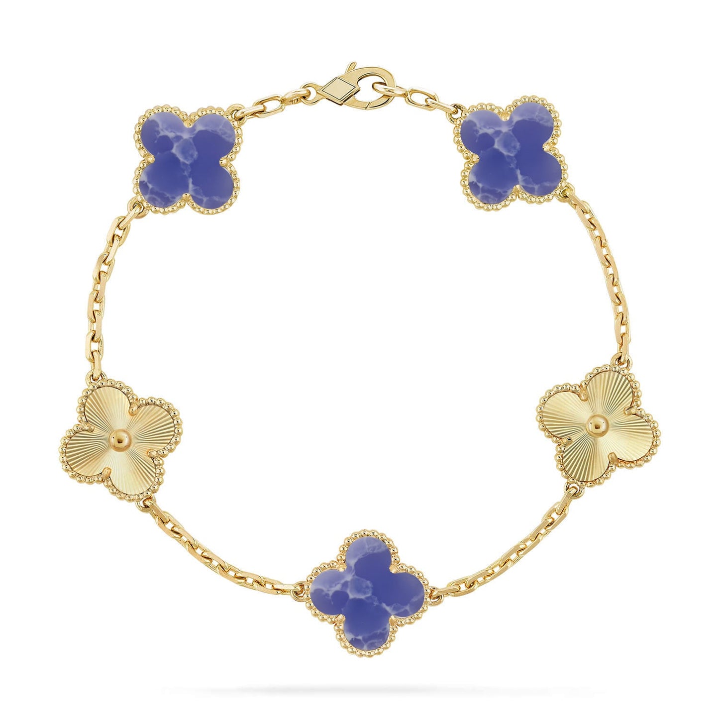 [Raffine] مجموعة سوار CLOVER 5 MOTIF BLUE VEINS