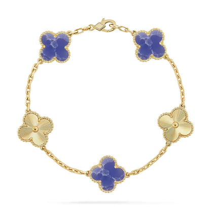 [Raffine] مجموعة سوار CLOVER 5 MOTIF BLUE VEINS