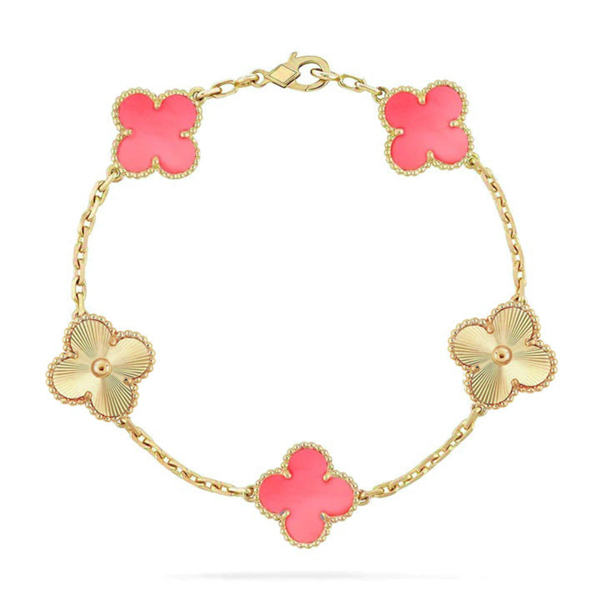[Raffine] CLOVER 5 MOTIFS ROSA PERLMUTT ARMBAND KOLLEKTION