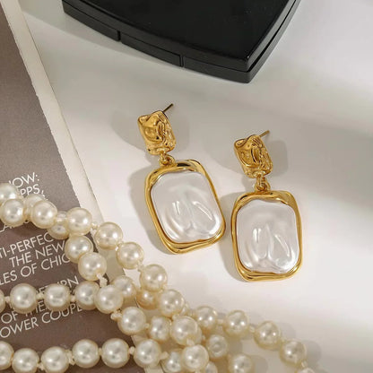[Raffine]Brittany Freshwater Pearl Slate Earrings