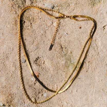 [Raffine]Hailey Layered Gold Chain Necklace