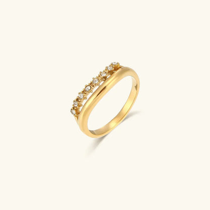 [Raffine]Adeline Diamond Simulant Gold Ring