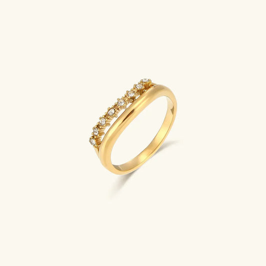 [Raffine]Adeline Diamond Simulant Gold Ring
