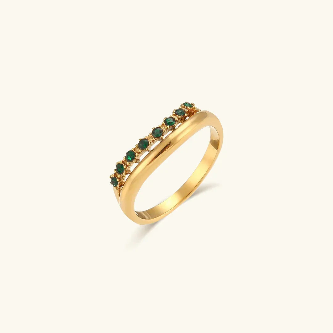 [Raffine]Adeline Diamond Simulant Gold Ring