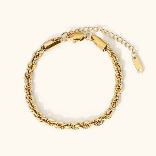 [Raffine]Clara Rope Chain Gold Bracelet