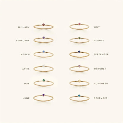 [Raffine]Amelia Birthstone Stacker Ring