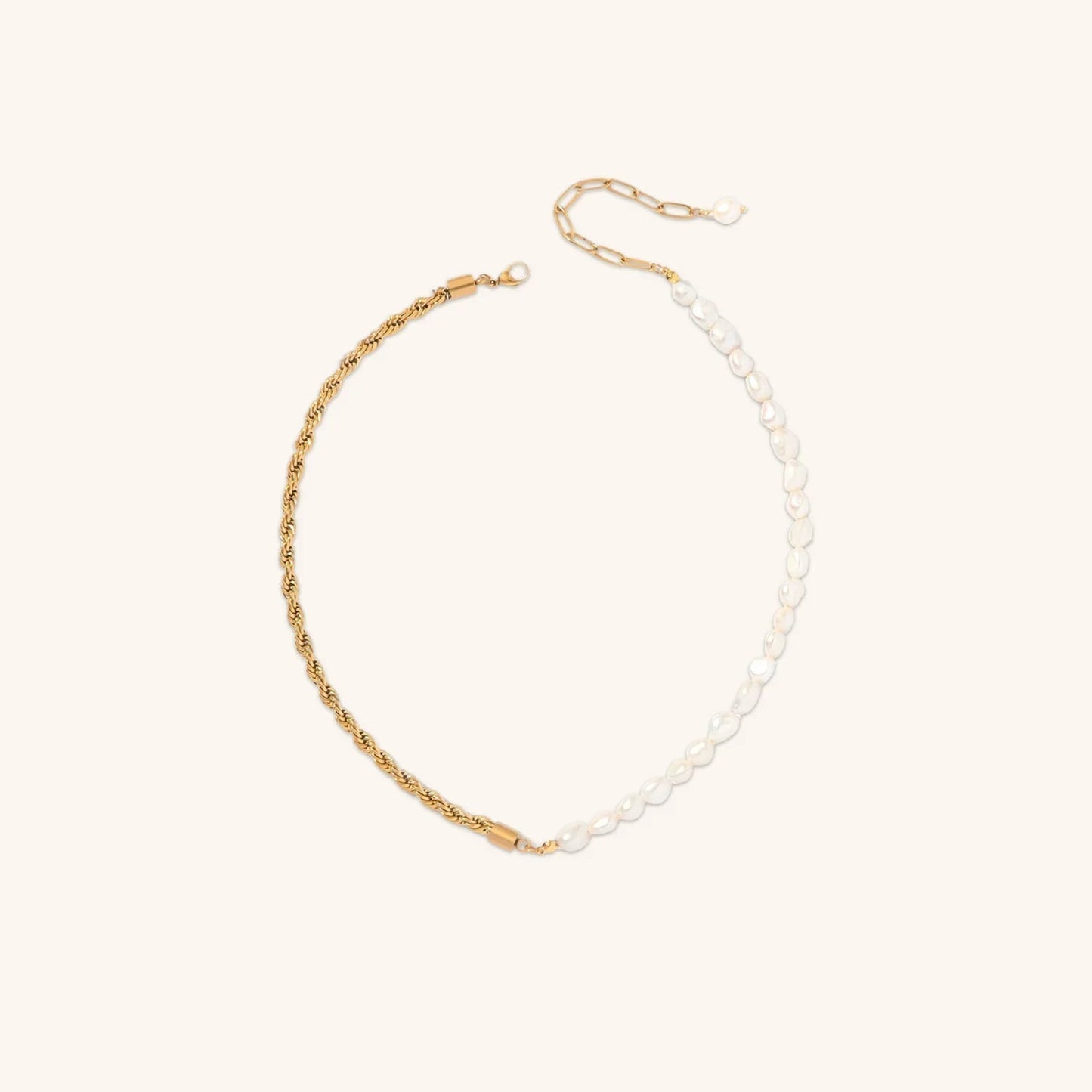 [Raffine]Dualia Gold Pearl Necklace