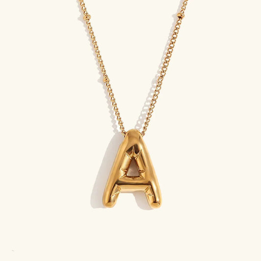 [Raffine]Balloon Gold Initial Necklace